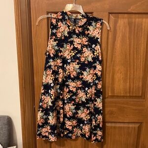 Voll Style Navy Floral Mini Dress